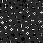 Seamless minimalistic pattern with crosses. Memphis design 80-90s.