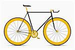 Hipster single speed bike in black and gold colors. City bicycles with fixed gear.