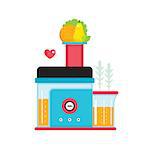 Making fresh organic juice and smoothie Juicer Mixer Kitchen appliance Vector illustration
