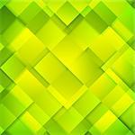 Abstract bright green squares background. Vector geometric technology graphic design