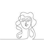 Vector continuous line. Abstract portrait of a woman. Vector illustration.