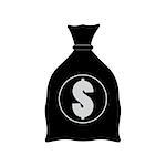 Money bag icon. Dollar USD currency symbol. Flat design style. EPS 10.