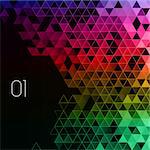 Abstract bright  polygonal triangles poster. Vector illustration.