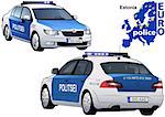 Estonia Police Car - Colored Illustration from Series Euro police, Vector