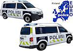 Finland Police Car - Colored Illustration from Series Euro police, Vector