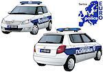 Serbia Police Car - Colored Illustration from Series Euro police, Vector