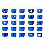 25 different media icons for sites and media commercials;