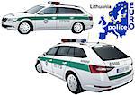 Lithuania Police Car - Colored Illustration from Series Euro police, Vector
