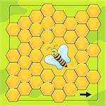 Bee and honeycomb game for Preschool Children. Help bee to walkthrough labyrinth. Funny maze game for kids