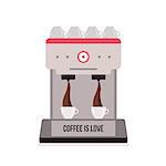 Coffee machine isolated on white background Flat design Vector illustration