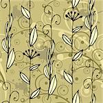vector seamless floral abstract hand-drawn pattern for interior and other design