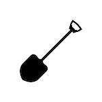 Shovel icon flat. Illustration isolated vector sign symbol