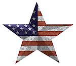 4th of July Independence Day 3D Star Shape with USA American Flag Grunge Texture Illustration