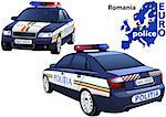 Romania Police Car - Colored Illustration from Series Euro police, Vector