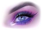 Fashion Woman Eye Makeup - Detailed Realistic Illustration, Vector