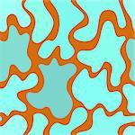 abstract vector chaotic spotted seamless pattern - light blue and orange