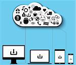 cloud computing data storage vector illustration design