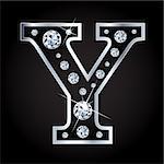 Y Vector shiny diamond letter isolated on black