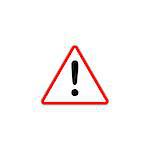 Red Exclamation Sign - Danger Triangle Road sign isolated on white background