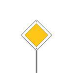 Main road sign icon. Flat design. Vector illustration