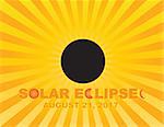 2017 Solar Eclipse Totality across America USA numeral and text on sun rays background color illustration