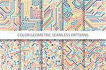 Colorful striped seamless vector patterns - digital multicolor design. You can find seamless backgrounds in swatches panel.