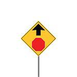 STOP AHEAD Road Sign Warning vector