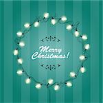 Christmas Lights wreath frame - round festive lights garlands