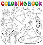 Coloring book Native American theme 1 - eps10 vector illustration.