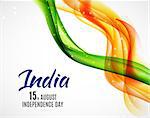 Indian Independence Day Background with Waves. Vector Illustration EPS10