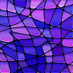 abstract vector stained-glass mosaic background - blue and violet