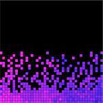 abstract vector square pixel mosaic background - violet on black background