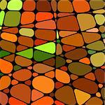 abstract vector stained-glass mosaic background - orange and green