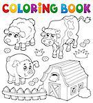 Coloring book with farm animals 6 - eps10 vector illustration.