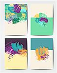 Modern grunge brush design templates, vector cards, invitation, banner, handmade texture design in bright colors