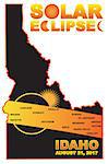 2017 Solar Eclipse Totality across Idaho State cities map color illustration