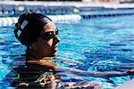 Swimmer in water in pool