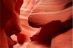 Sandstone cliff walls of a slot canyon in Lower Antelope Canyon near Page, Arizona, USA