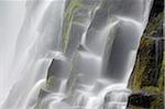 Close-up of the Proxy Falls cascading over basalt columns at Three Sisters Wilderness in Oregon, USA