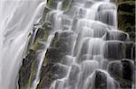 Close-up of the Proxy Falls cascading over basalt columns at Three Sisters Wilderness in Oregon, USA