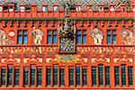 Architectural detail of the Basel Town Hall (Rathaus) in Basel, Switzerland