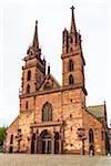 Imposing facade of Basel Cathedral (Basel Minster), Basel, Switzerland