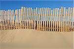 Sand Fence on beach on a sunny day near Cadiz in Cadiz Province in Costa De La Luz, Andalusia, Spain