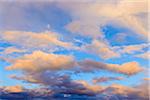 Clouds and blue sky at sunset over the Isle of Skye in Scotland, United Kingdom