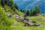 Mountain cabins in the village of Zmutt near Zermatt in Switzerland