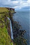 Mealt Waterfall with Kilt Rock on the Trotternish peninsula on the Isle of Skye in Scotland, United Kingdom