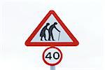 Elderly people crossing sign near Nursing Home on the Isle of Skye, Scotland, United Kingdom