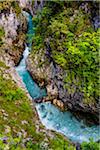 High angle view of the Leutasch Spirit Gorge (Leutascher Geisterklamm) in Leutasch, Austria