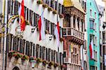 Historical landmark of the Golden Roof (Goldenes Dachl) in the Old Twon of Innsbruck, Austria