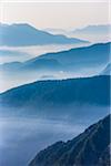 Misty fog over the Dolomites near The Three Peaks of Lavaredo (Tre Cime di Lavaredo), Auronzo di Cadore, Italy